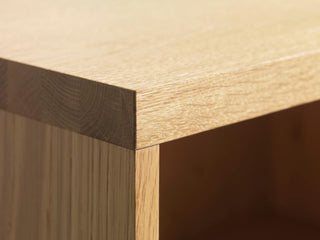 Livorno Glass Cabinet Small H. 138cm - Natural Brushed Oak/Oak Veneer