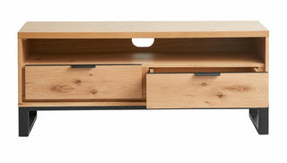 Livorno TV Unit Small - Natural Brushed Oak/Oak Veneer