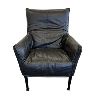 Hugo Steel Chair - NZ Made - NZ Tasman Settler Black Leather