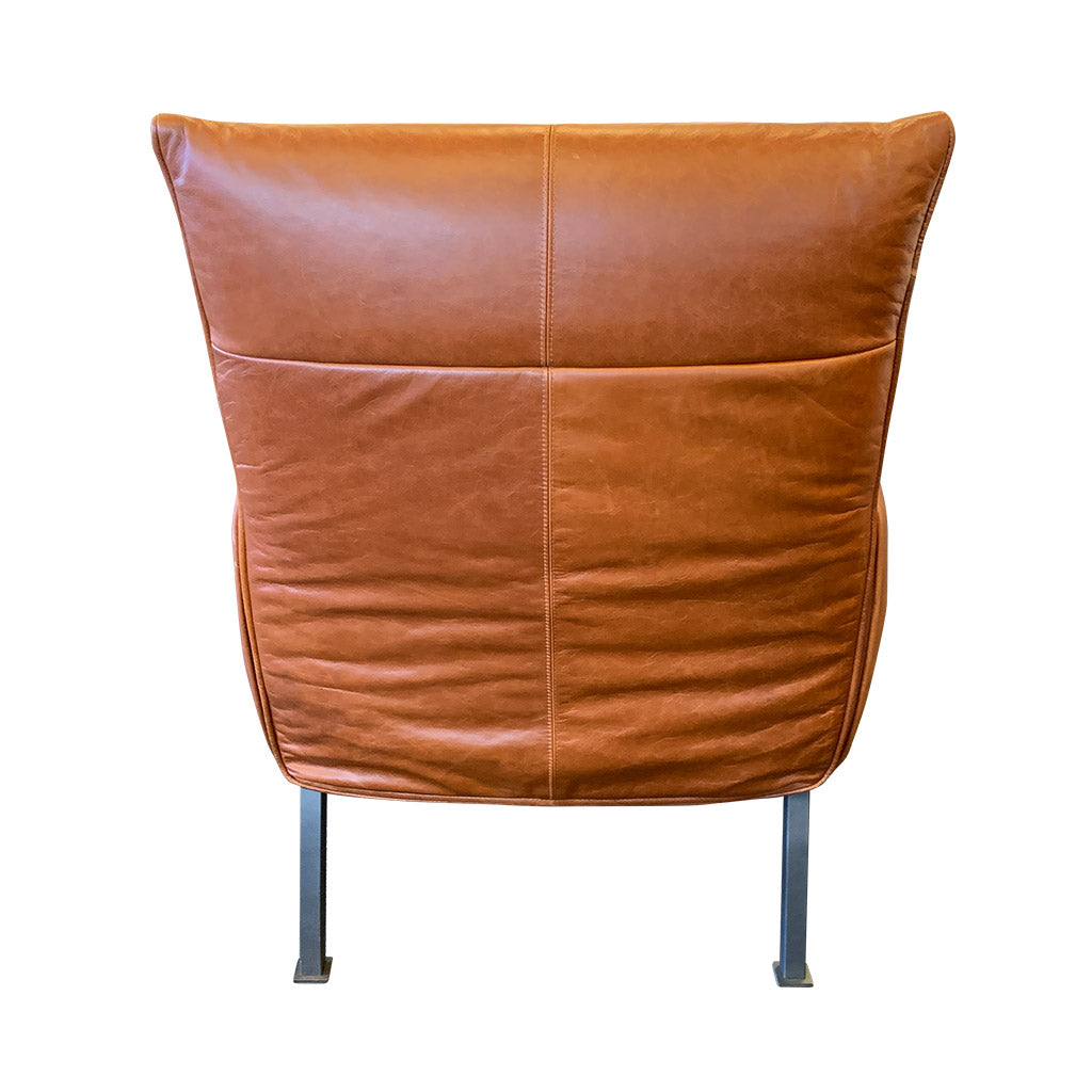 Hugo Steel Chair - NZ Made - NZ Tasman Settler Shanty Leather - back