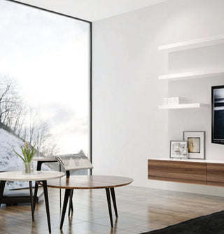 Bondi Floating Entertainment Unit 1660 - Walnut/High Gloss White