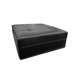 Loft Square Ottoman - Cambridge Black Full Grain Leather