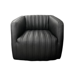 Marvy Leather Swivel Chair - Urban Sofa Atollo Black Leather