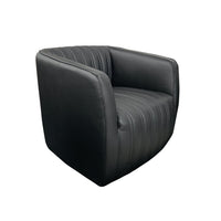 Marvy Leather Swivel Chair - Urban Sofa Atollo Black Leather