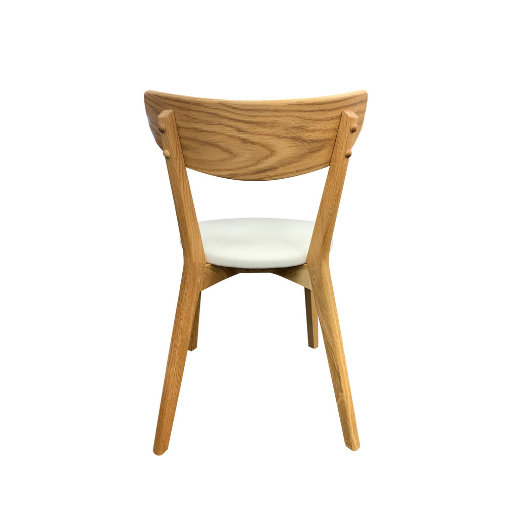 Pisa dining chair - solid oak with white seat
