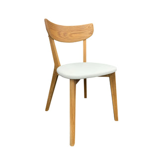 Pisa dining chair - solid oak with white seat