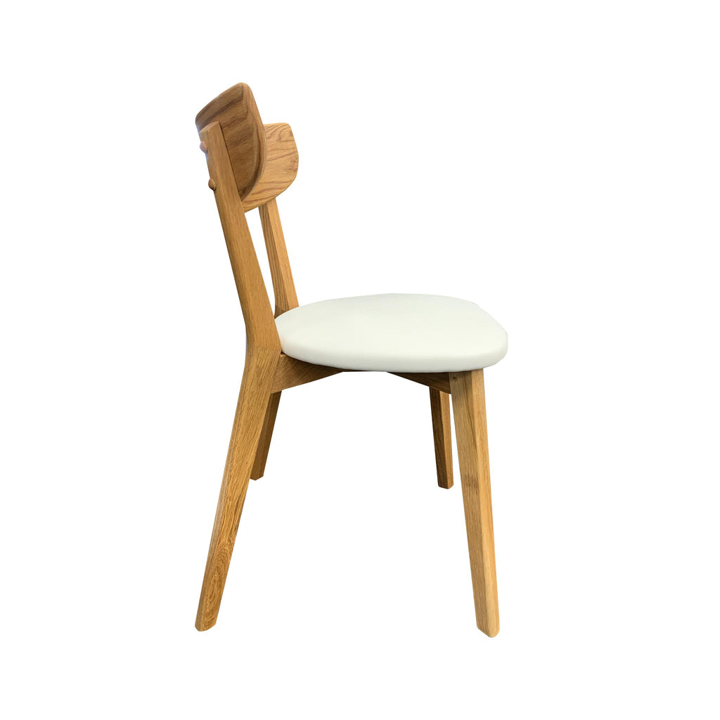 Pisa dining chair - solid oak with white seat