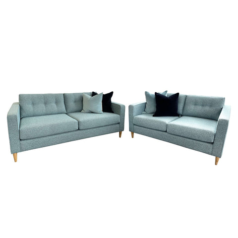 Gatsby 2.75+2 - Urban Sofa - Teal Velvet Fabric - Black Metal Legs