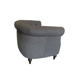 Prince grey leather occasional chair 