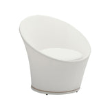 White outdoor swivel chair
